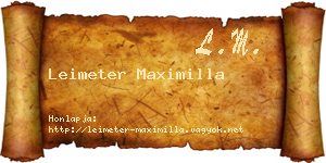 Leimeter Maximilla névjegykártya